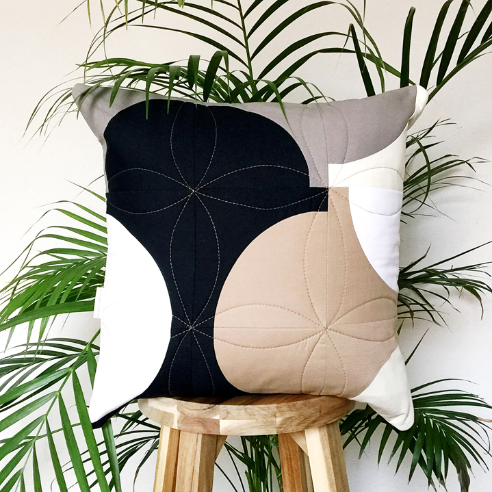 Lucy Engels One More Cup of Coffee Cushion on stool