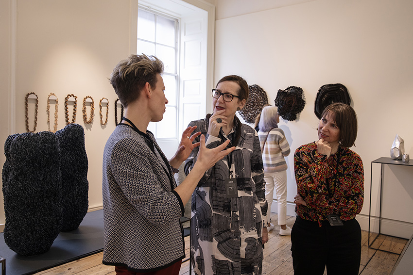 Catherine Holden, Irene Kernan and Mella Shaw at the Craft Scotland showcase at Collect 2020 in London