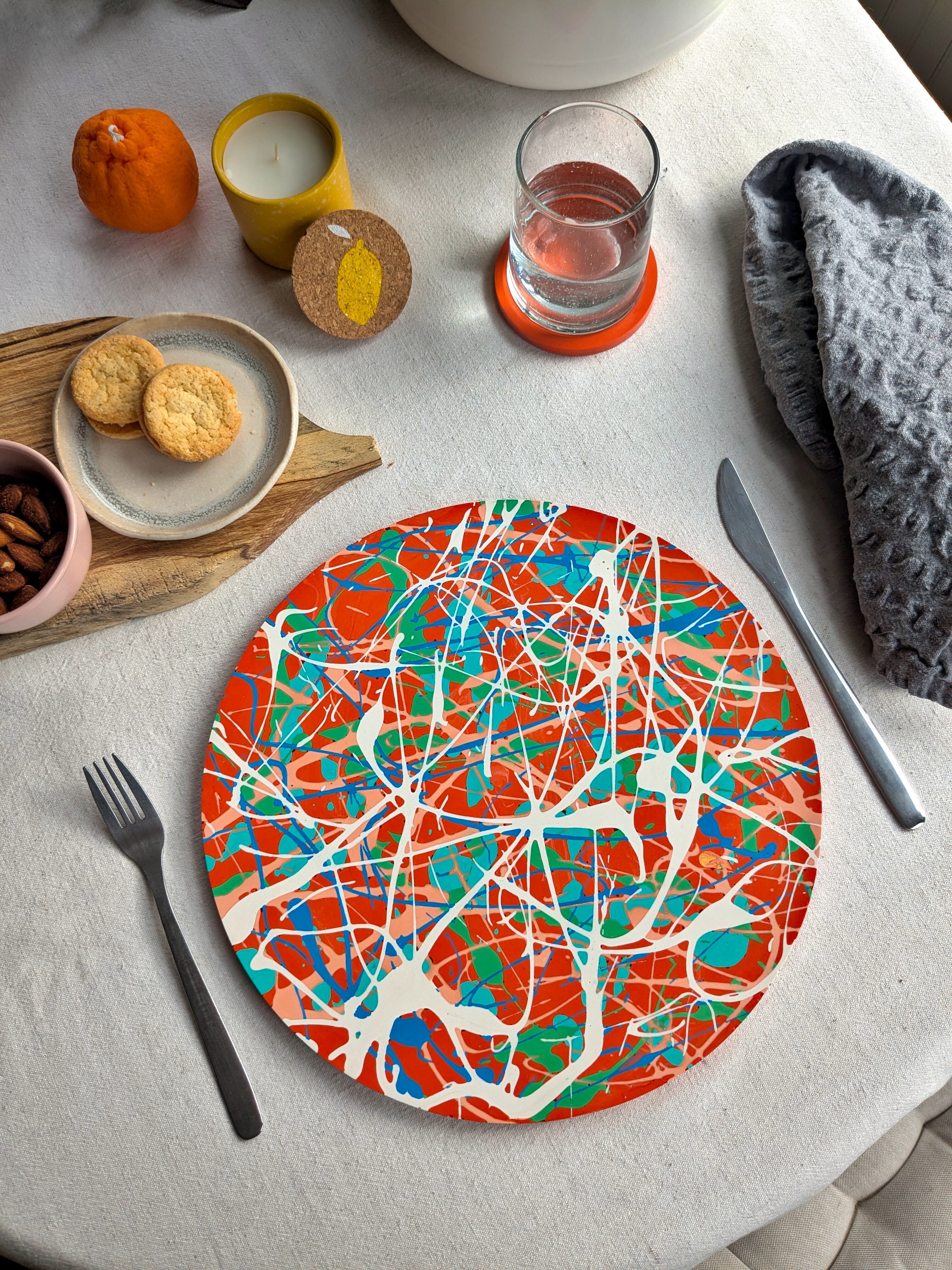Splatter Pattern Placemat Workshop using Jesmonite Eco Resin
